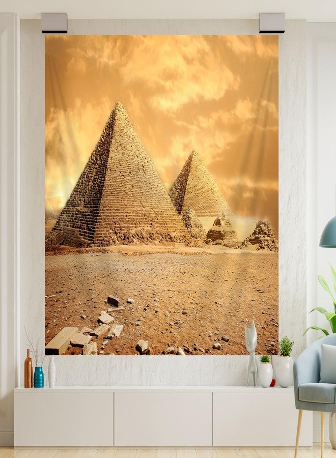 Hajmsug Ancient Egypt Pyramid Tapestry Wall Hanging, Ancient Civilization Places of Interest Egyptian Landscape Wall Art Tapestries for Party Collage Dorm Bedroom Living Room Home Decoration,60x40 - Image 4